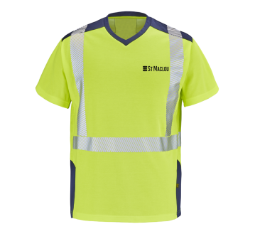 T-shirt haute visibilité GHARBI CEPOVETT + Transfert cœur "Saint-Maclou" noir