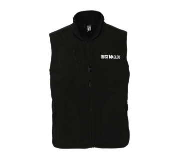 Gilet polaire sans manches NORWAY SOL'S + Broderie cœur "Saint-Maclou" blanche